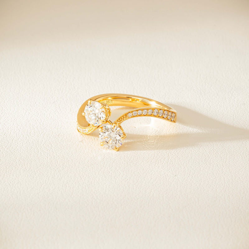 18ct Yellow Gold 1.06ct Diamond Toi et Moi Ring - Ring - Walker & Hall
