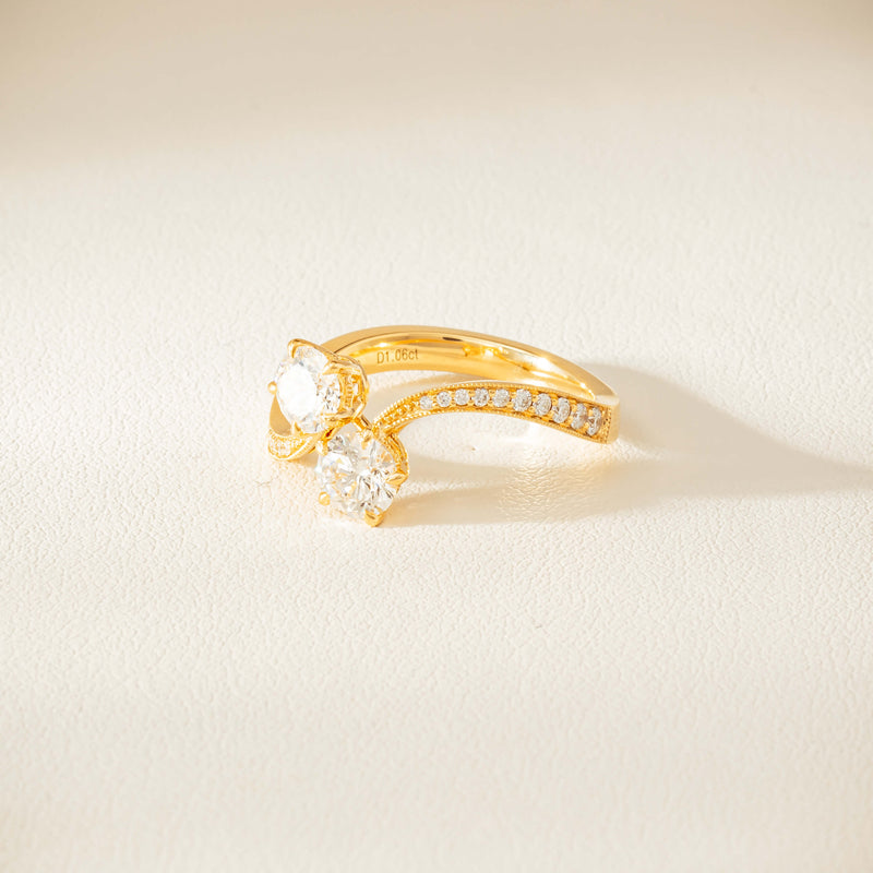 18ct Yellow Gold 1.06ct Diamond Toi et Moi Ring - Ring - Walker & Hall