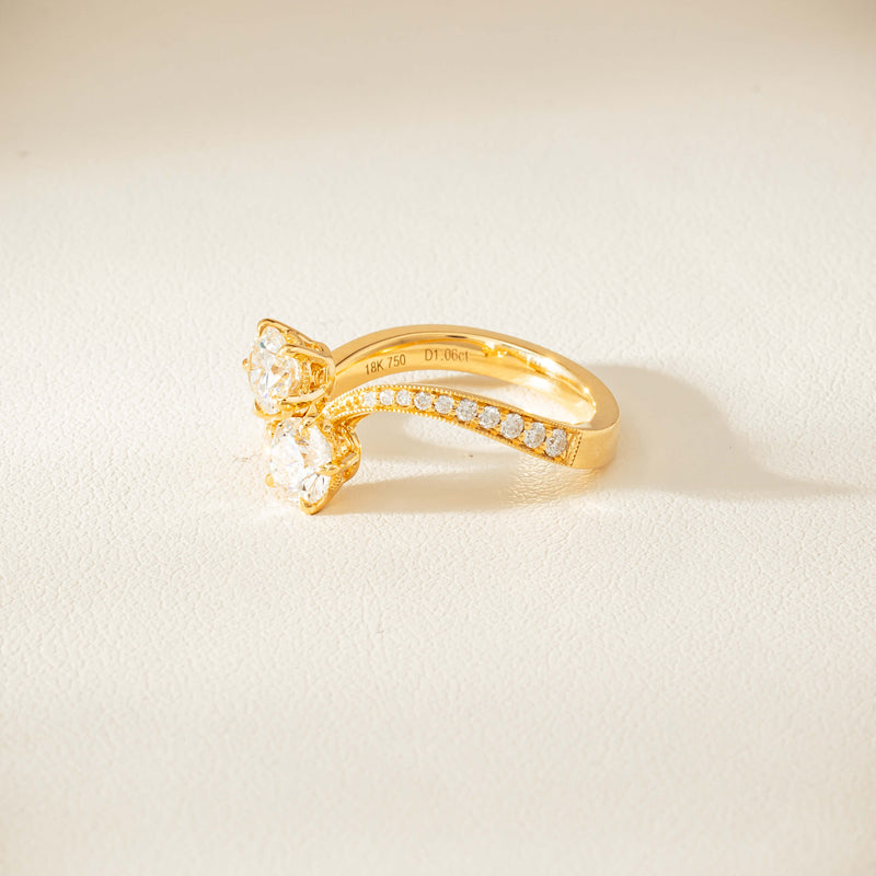 18ct Yellow Gold 1.06ct Diamond Toi et Moi Ring - Ring - Walker & Hall