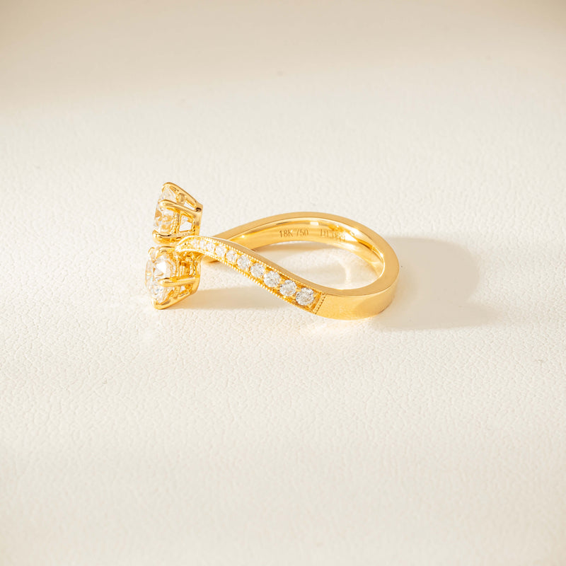 18ct Yellow Gold 1.06ct Diamond Toi et Moi Ring - Ring - Walker & Hall