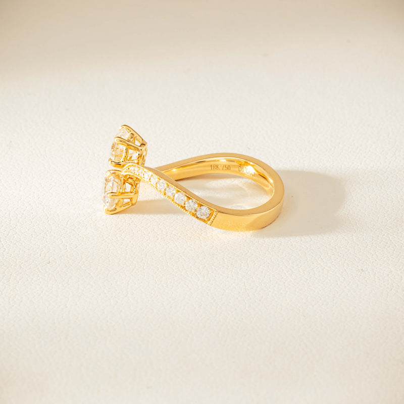 18ct Yellow Gold 1.06ct Diamond Toi et Moi Ring - Ring - Walker & Hall
