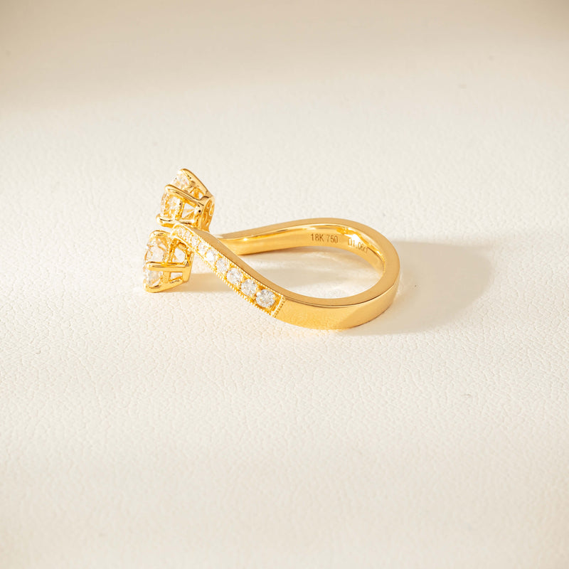 18ct Yellow Gold 1.06ct Diamond Toi et Moi Ring - Ring - Walker & Hall