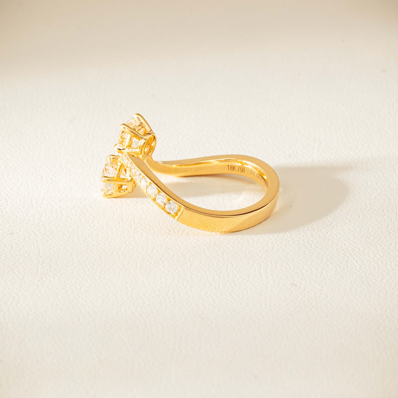 18ct Yellow Gold 1.06ct Diamond Toi et Moi Ring - Ring - Walker & Hall