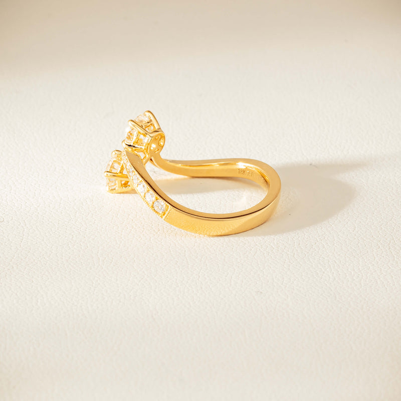 18ct Yellow Gold 1.06ct Diamond Toi et Moi Ring - Ring - Walker & Hall