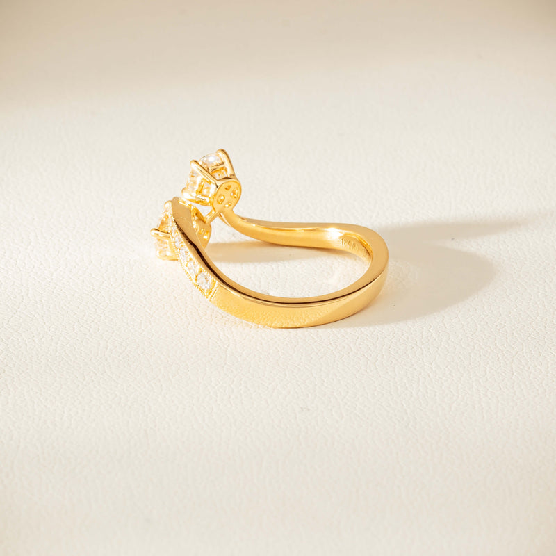 18ct Yellow Gold 1.06ct Diamond Toi et Moi Ring - Ring - Walker & Hall