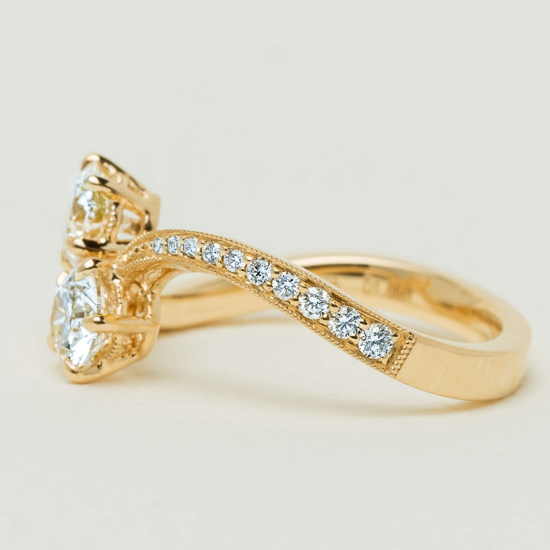 18ct Yellow Gold 1.06ct Diamond Toi et Moi Ring - Ring - Walker & Hall