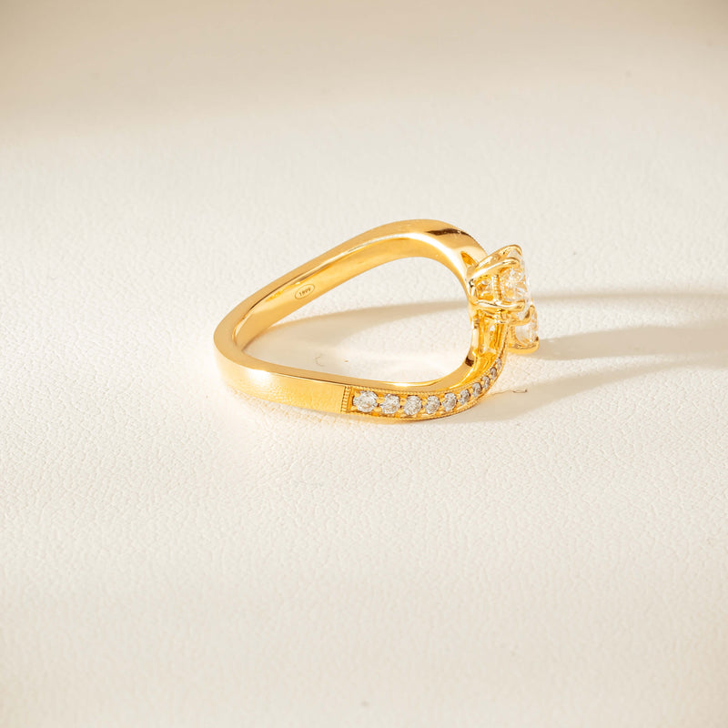 18ct Yellow Gold 1.06ct Diamond Toi et Moi Ring - Ring - Walker & Hall