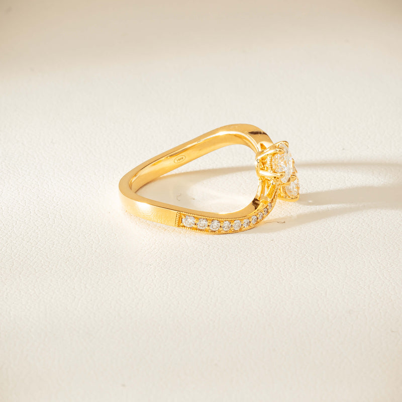 18ct Yellow Gold 1.06ct Diamond Toi et Moi Ring - Ring - Walker & Hall