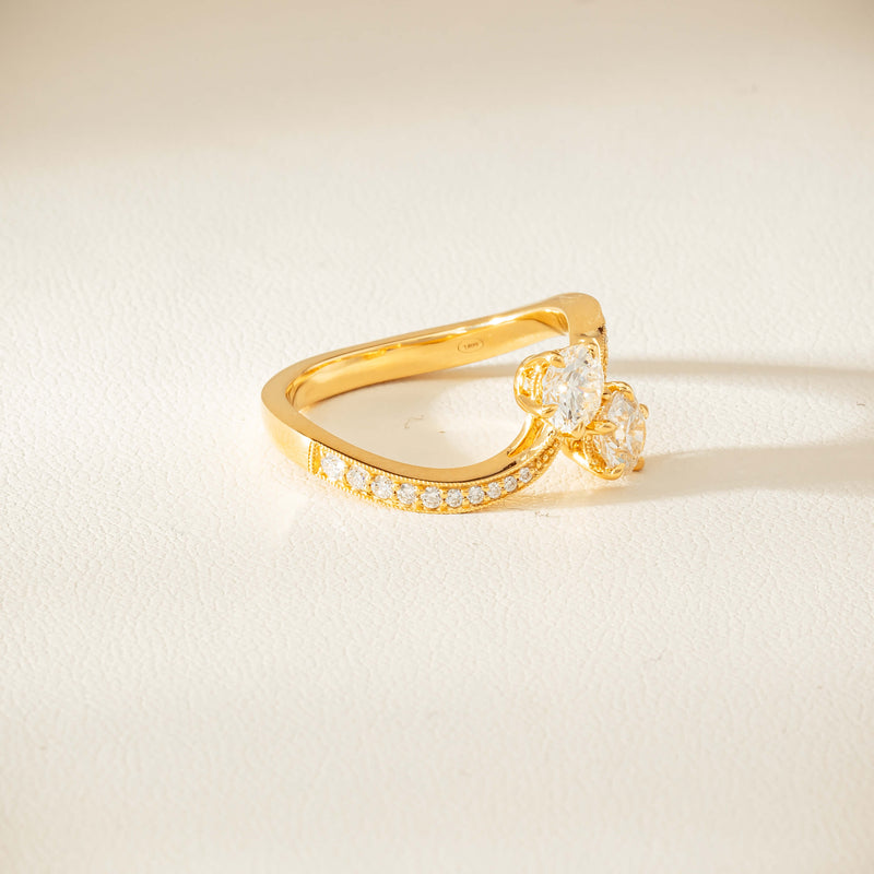 18ct Yellow Gold 1.06ct Diamond Toi et Moi Ring - Ring - Walker & Hall