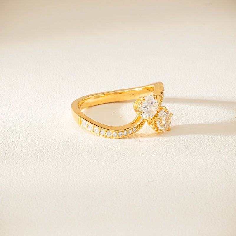 18ct Yellow Gold 1.06ct Diamond Toi et Moi Ring - Ring - Walker & Hall