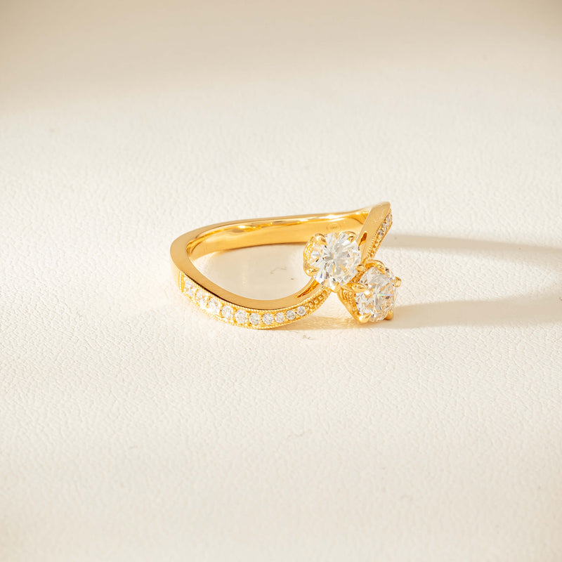18ct Yellow Gold 1.06ct Diamond Toi et Moi Ring - Ring - Walker & Hall