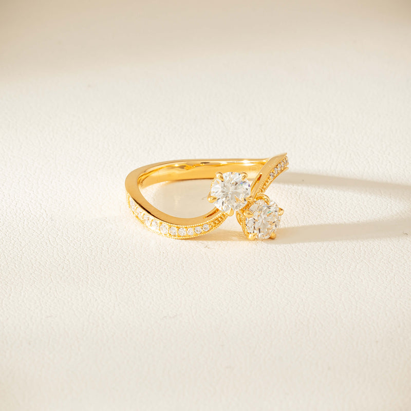 18ct Yellow Gold 1.06ct Diamond Toi et Moi Ring - Ring - Walker & Hall