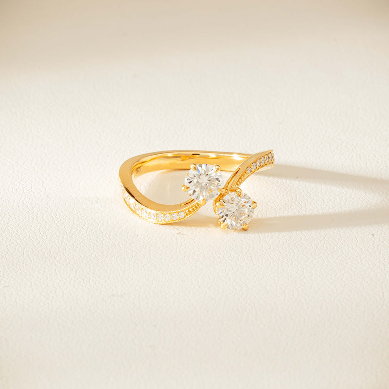 18ct Yellow Gold 1.06ct Diamond Toi et Moi Ring - Ring - Walker & Hall