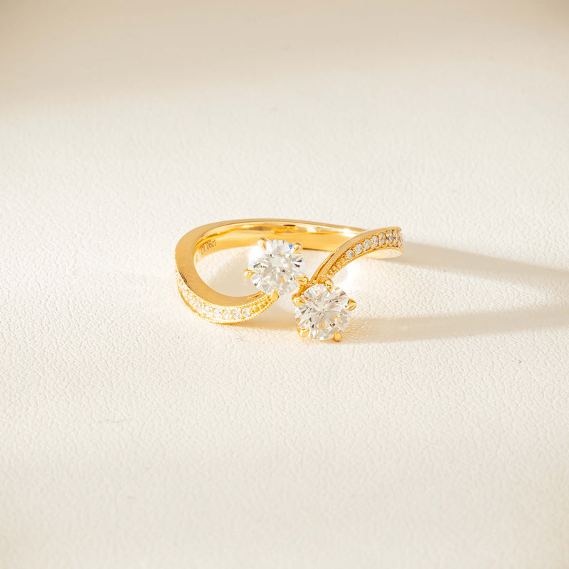18ct Yellow Gold 1.06ct Diamond Toi et Moi Ring - Ring - Walker & Hall