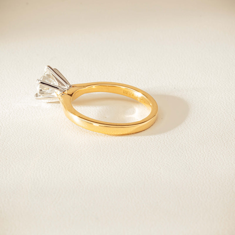 18ct Yellow Gold 1.29ct F VS1 Diamond Capri Ring - Ring - Walker & Hall