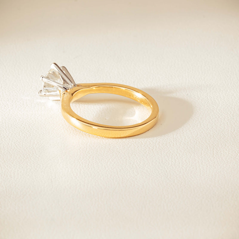 18ct Yellow Gold 1.29ct F VS1 Diamond Capri Ring - Ring - Walker & Hall