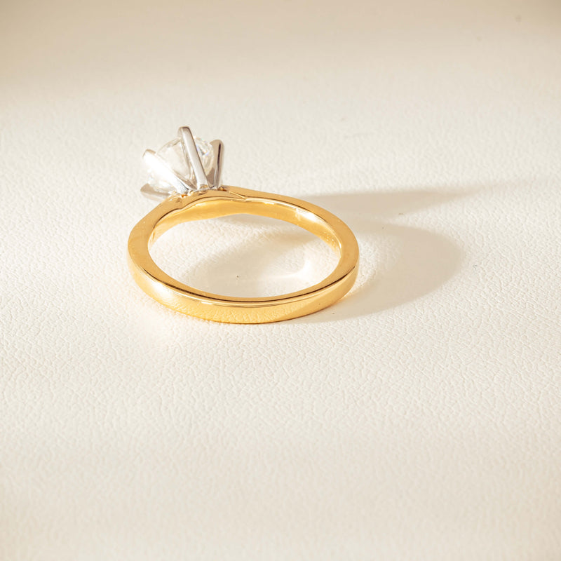 18ct Yellow Gold 1.29ct F VS1 Diamond Capri Ring - Ring - Walker & Hall