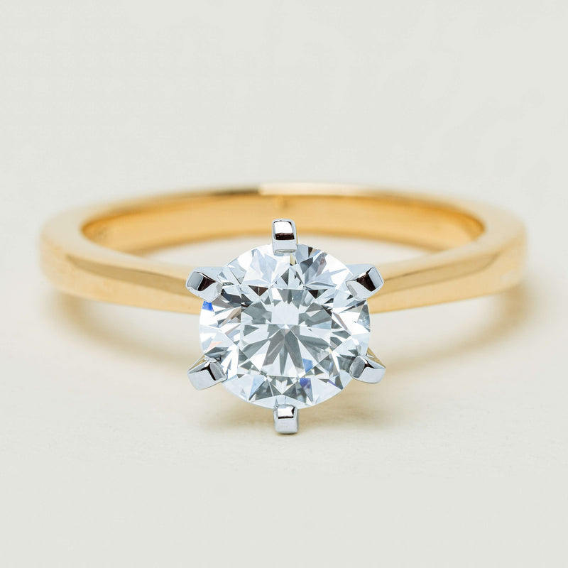 18ct Yellow Gold 1.29ct F VS1 Diamond Capri Ring - Ring - Walker & Hall