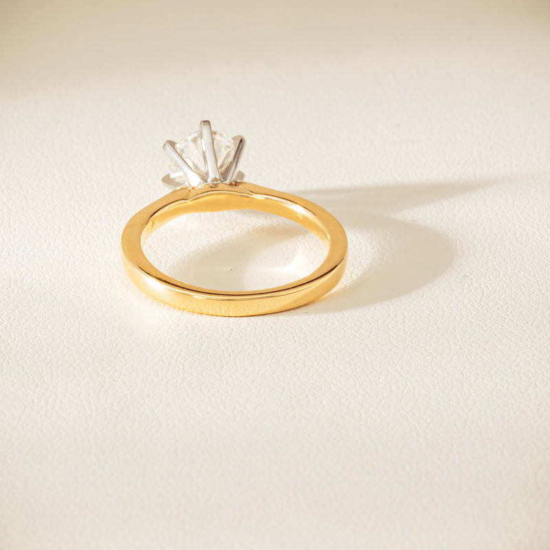 18ct Yellow Gold 1.29ct F VS1 Diamond Capri Ring - Ring - Walker & Hall