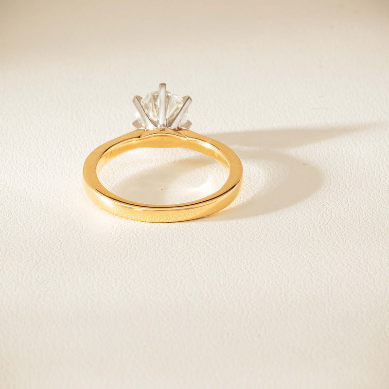 18ct Yellow Gold 1.29ct F VS1 Diamond Capri Ring - Ring - Walker & Hall