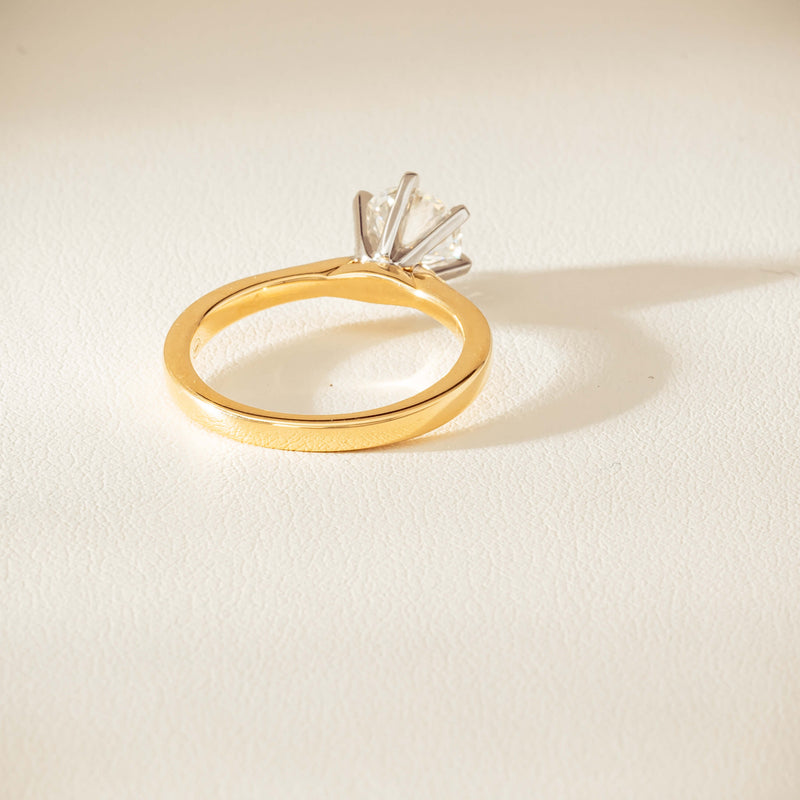 18ct Yellow Gold 1.29ct F VS1 Diamond Capri Ring - Ring - Walker & Hall