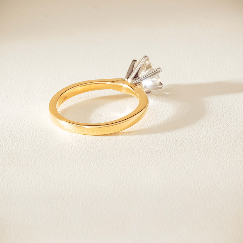 18ct Yellow Gold 1.29ct F VS1 Diamond Capri Ring - Ring - Walker & Hall