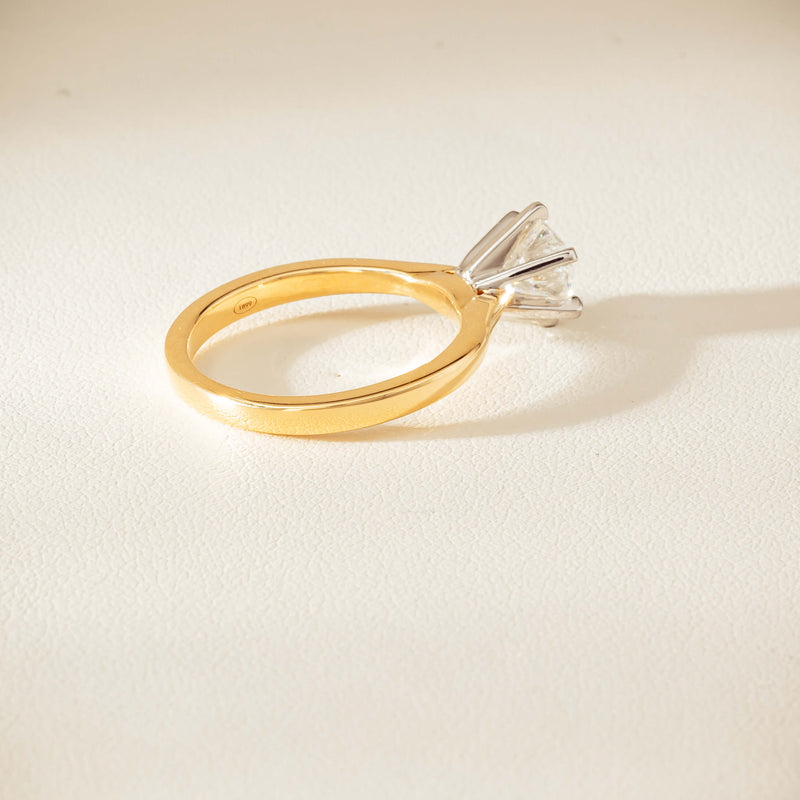 18ct Yellow Gold 1.29ct F VS1 Diamond Capri Ring - Ring - Walker & Hall