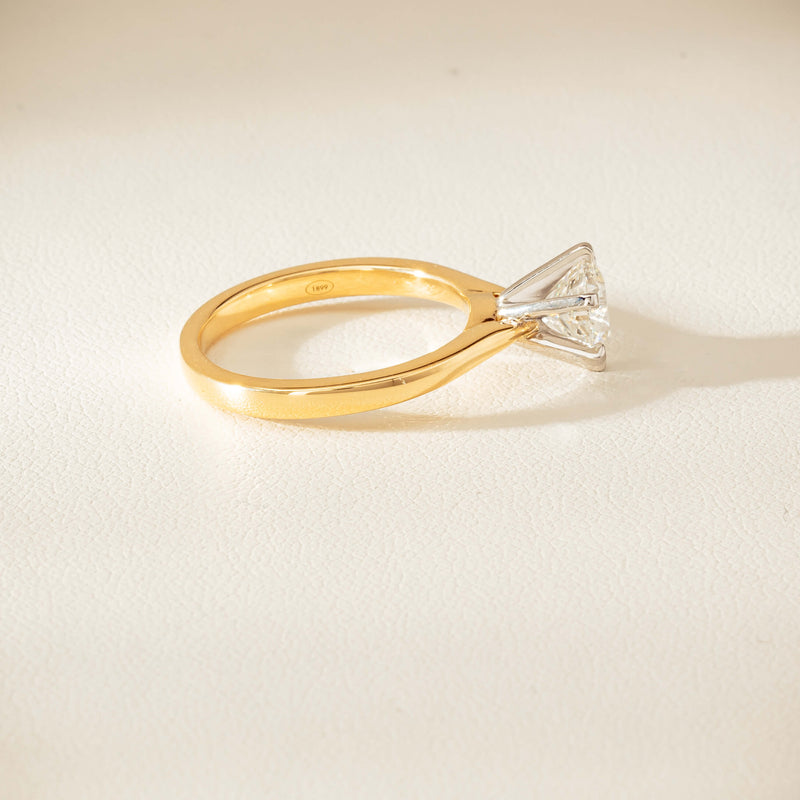 18ct Yellow Gold 1.29ct F VS1 Diamond Capri Ring - Ring - Walker & Hall