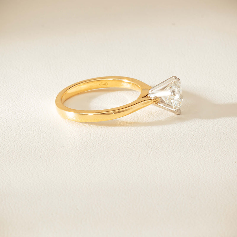 18ct Yellow Gold 1.29ct F VS1 Diamond Capri Ring - Ring - Walker & Hall