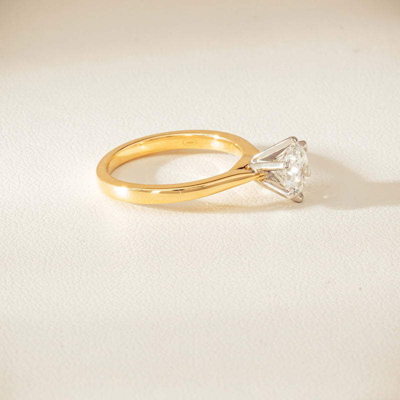 18ct Yellow Gold 1.29ct F VS1 Diamond Capri Ring - Ring - Walker & Hall