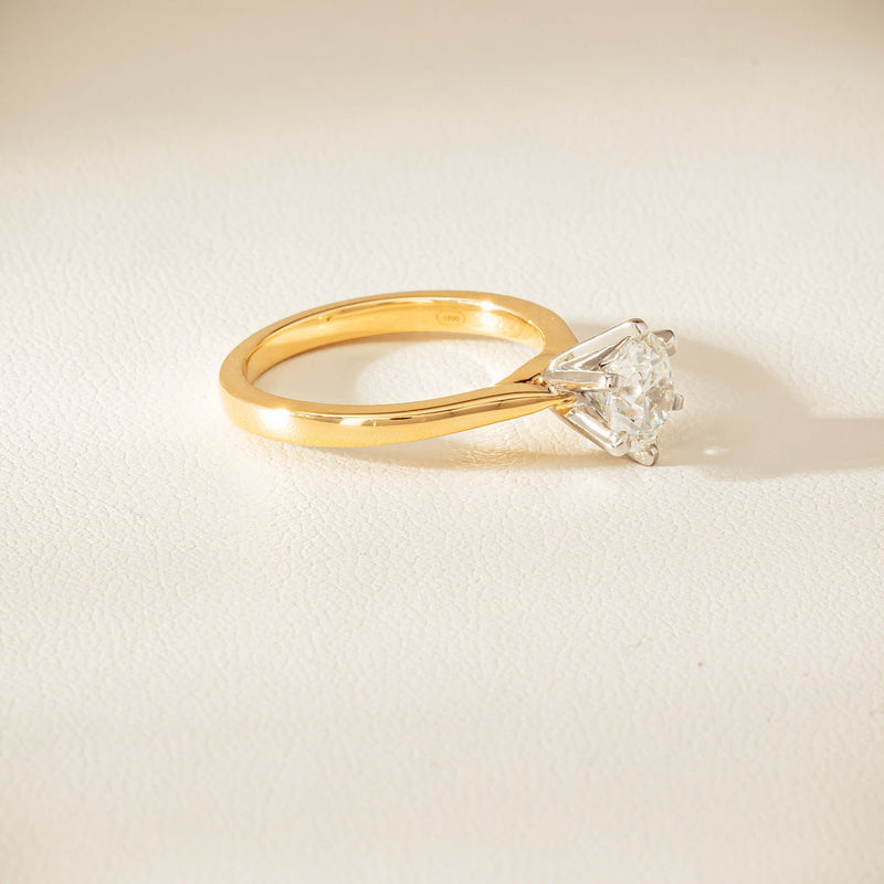 18ct Yellow Gold 1.29ct F VS1 Diamond Capri Ring - Ring - Walker & Hall