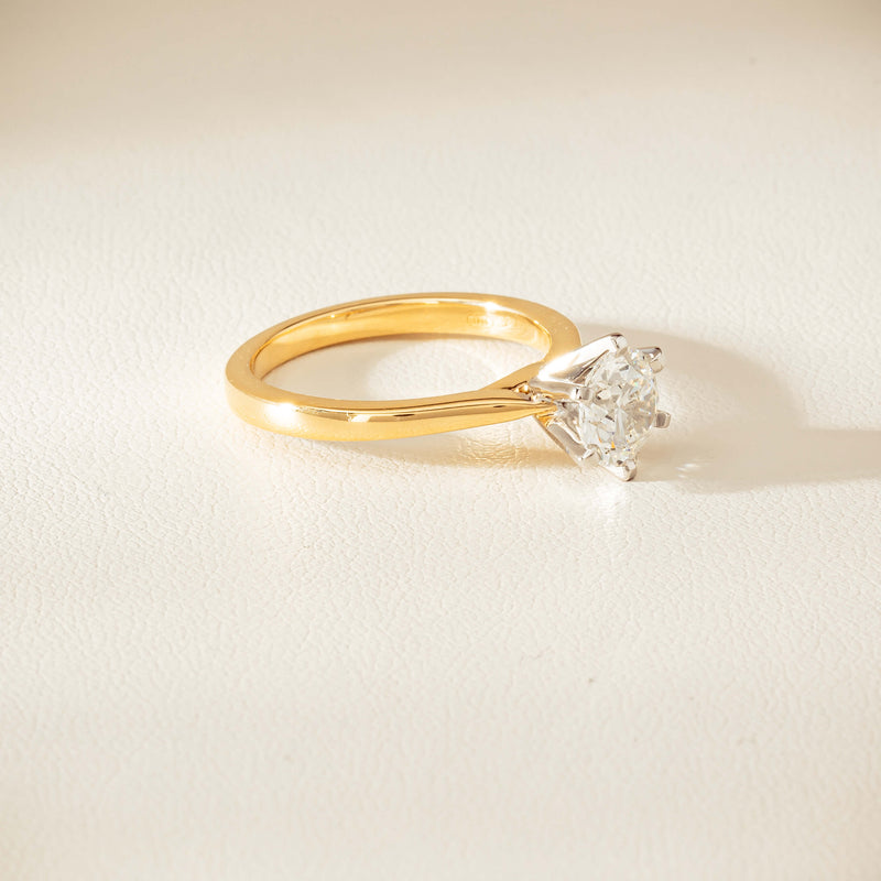 18ct Yellow Gold 1.29ct F VS1 Diamond Capri Ring - Ring - Walker & Hall