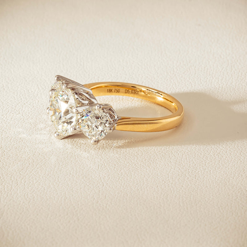 18ct Yellow & White Gold 5.03ct Diamond Coronado Ring - Ring - Walker & Hall