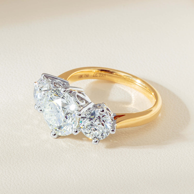 18ct Yellow & White Gold 5.03ct Diamond Coronado Ring - Ring - Walker & Hall