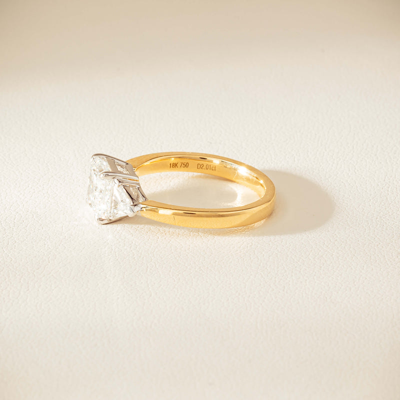 18ct Yellow & White Gold 2.01ct G SI1 Diamond Ring - Ring - Walker & Hall