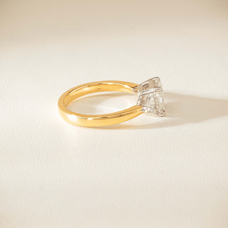 18ct Yellow & White Gold 2.01ct G SI1 Diamond Ring - Ring - Walker & Hall