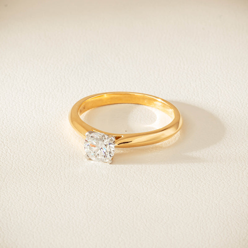 18ct Yellow Gold .72ct Reclaimed Diamond Venetian Ring - Ring - Walker & Hall