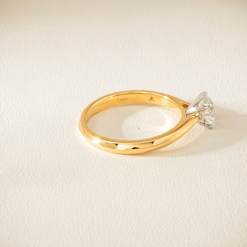 18ct Yellow Gold .72ct Reclaimed Diamond Venetian Ring - Ring - Walker & Hall