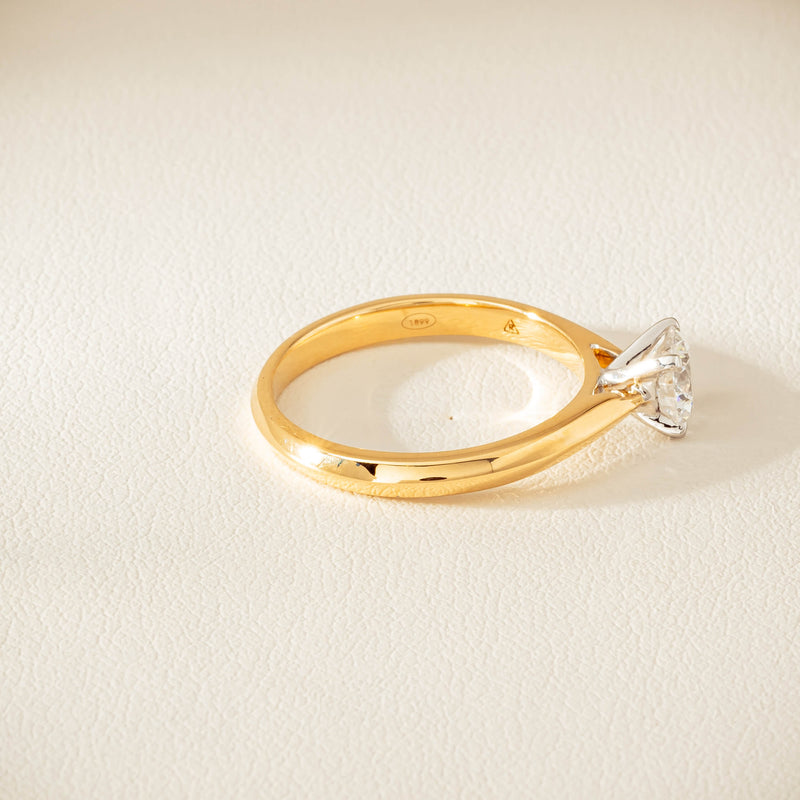 18ct Yellow Gold .72ct Reclaimed Diamond Venetian Ring - Ring - Walker & Hall