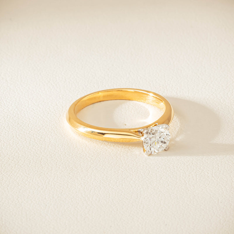 18ct Yellow Gold .72ct Reclaimed Diamond Venetian Ring - Ring - Walker & Hall