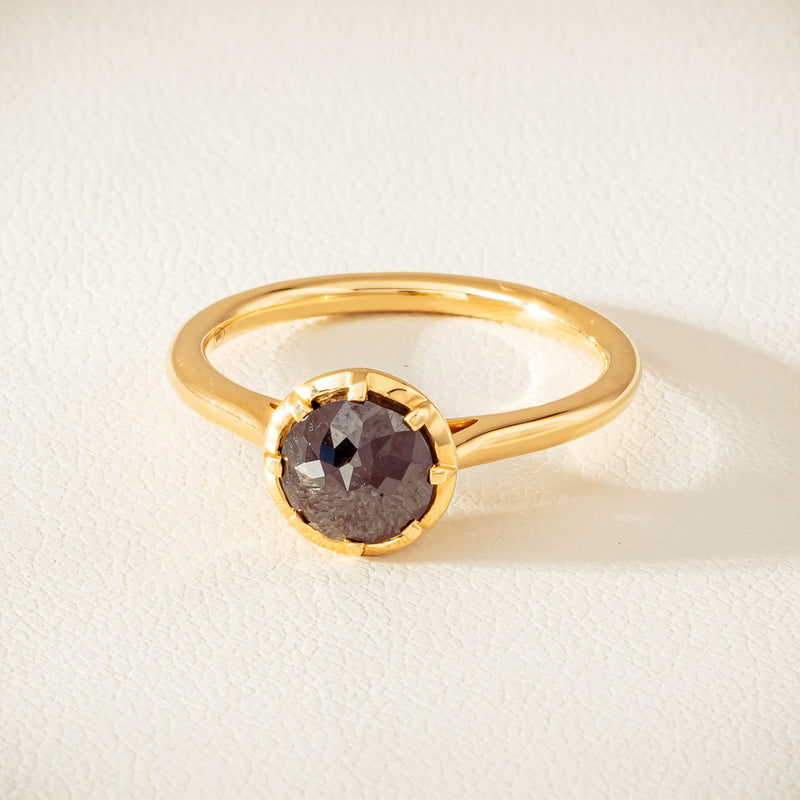 18ct Yellow Gold 1.07ct Black Diamond Solitaire Ring - Ring - Walker & Hall