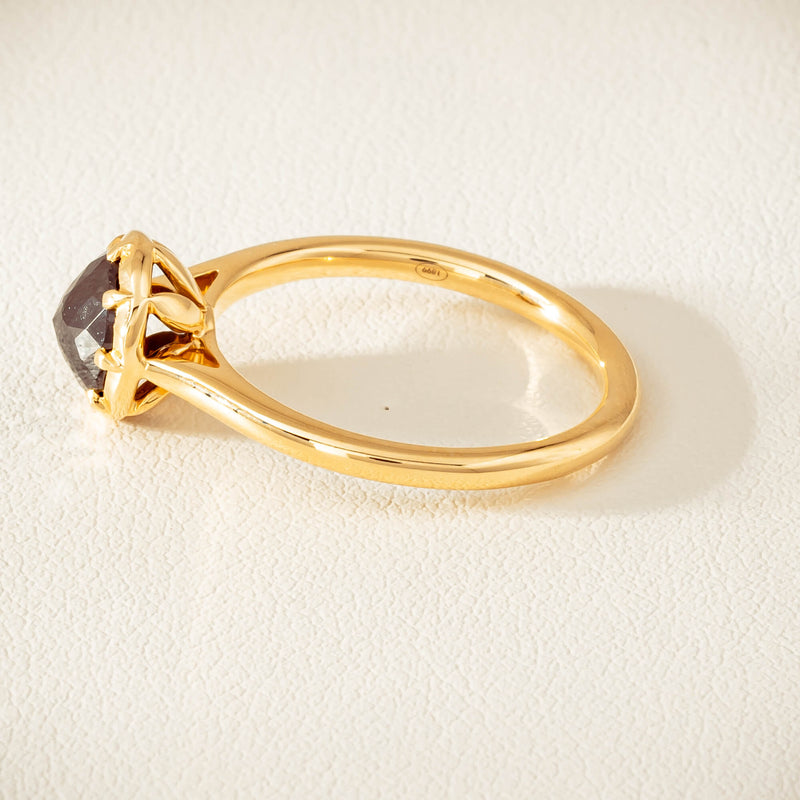 18ct Yellow Gold 1.07ct Black Diamond Solitaire Ring - Ring - Walker & Hall