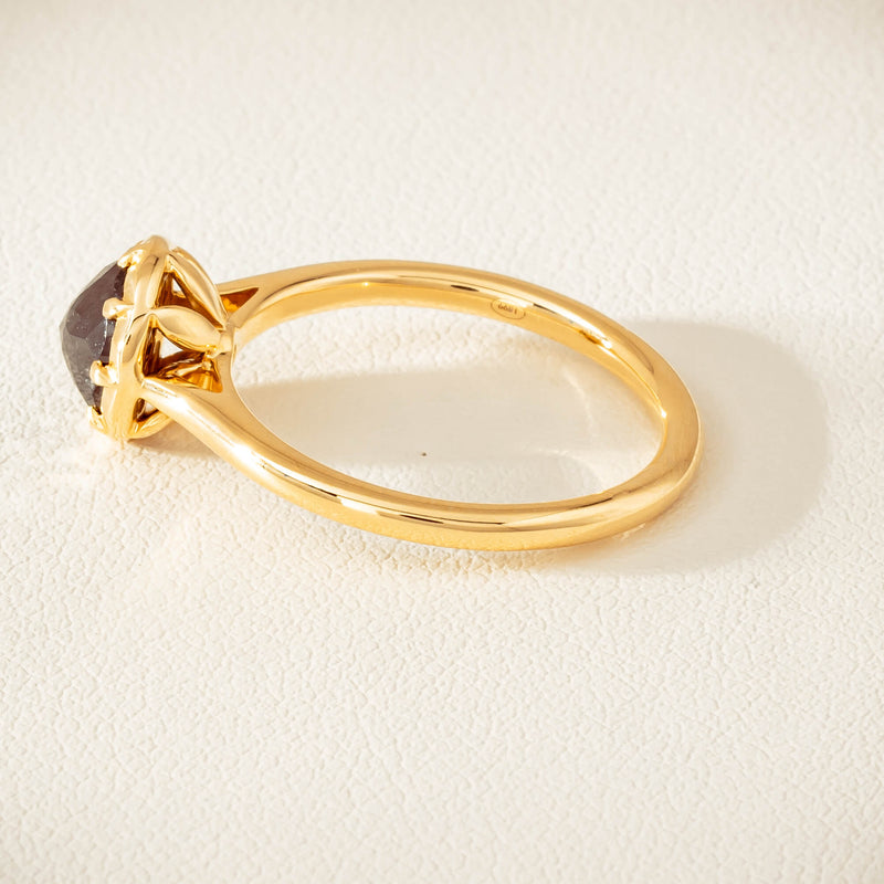 18ct Yellow Gold 1.07ct Black Diamond Solitaire Ring - Ring - Walker & Hall