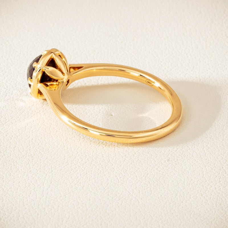 18ct Yellow Gold 1.07ct Black Diamond Solitaire Ring - Ring - Walker & Hall