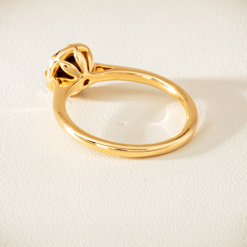 18ct Yellow Gold 1.07ct Black Diamond Solitaire Ring - Ring - Walker & Hall