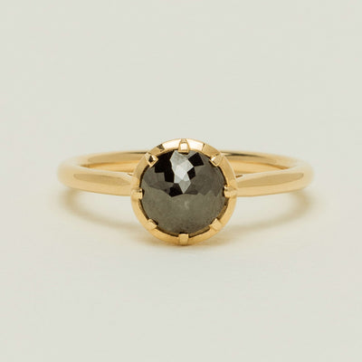 18ct Yellow Gold 1.07ct Black Diamond Solitaire Ring - Ring - Walker & Hall