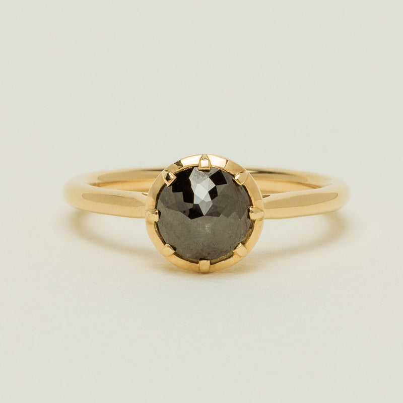 18ct Yellow Gold 1.07ct Black Diamond Solitaire Ring - Ring - Walker & Hall