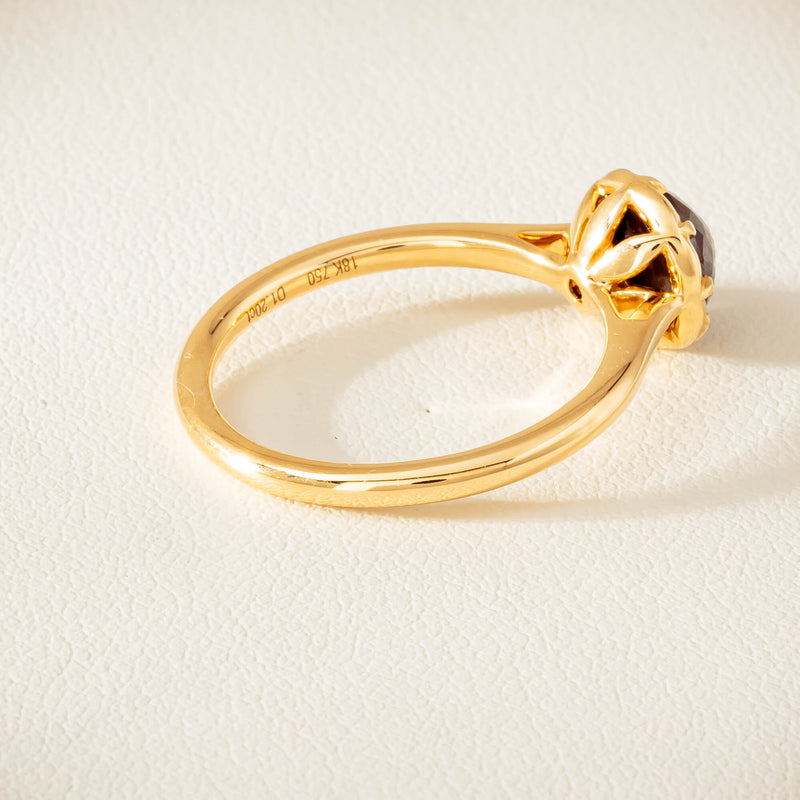 18ct Yellow Gold 1.07ct Black Diamond Solitaire Ring - Ring - Walker & Hall