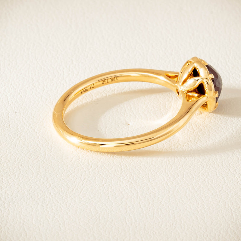 18ct Yellow Gold 1.07ct Black Diamond Solitaire Ring - Ring - Walker & Hall