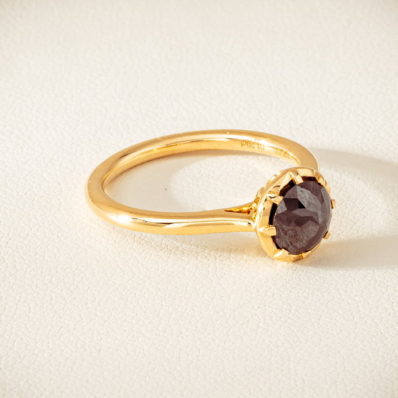 18ct Yellow Gold 1.07ct Black Diamond Solitaire Ring - Ring - Walker & Hall